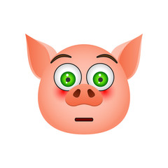 Pig in bewilderment emoji icon. Element of new year symbol icon for mobile concept and web apps. Detailed Pig in bewilderment emoji icon can be used for web and mobile