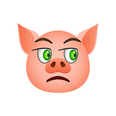 Pig in neutral emoji icon. Element of new year symbol icon for mobile concept and web apps. Detailed Pig in neutral emoji icon can be used for web and mobile