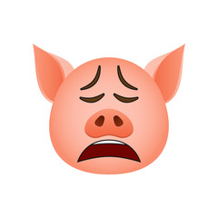 Pig in weeping emoji icon. Element of new year symbol icon for mobile concept and web apps. Detailed Pig in weeping emoji icon can be used for web and mobile