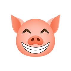 Pig in happy emoji icon. Element of new year symbol icon for mobile concept and web apps. Detailed Pig in happy emoji icon can be used for web and mobile