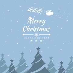 Merry Christmas with Santa Claus for Getting card, poster, brochure. Vector illustration