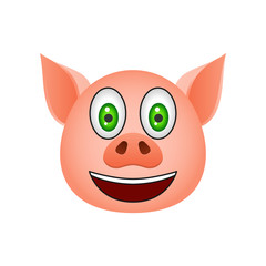 Pig in happy emoji icon. Element of new year symbol icon for mobile concept and web apps. Detailed Pig in happy emoji icon can be used for web and mobile
