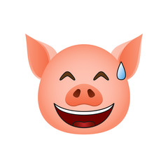 Pig in eyes with hearts emoji icon. Element of new year symbol icon for mobile concept and web apps. Detailed Pig in eyes with hearts emoji icon can be used for web and mobile