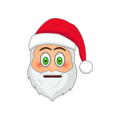 Emoji Santa Claus. Winter Holidays Emoticon. Santa Clause in indifference emoji icon