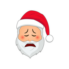 Obraz na płótnie Canvas Emoji Santa Claus. Winter Holidays Emoticon. Santa Clause in weeping emoji icon