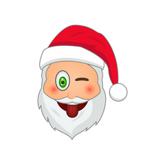 Emoji Santa Claus. Winter Holidays Emoticon. Santa Clause in tease emoji icon