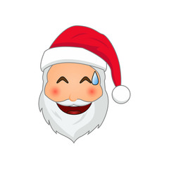 Obraz na płótnie Canvas Emoji Santa Claus. Winter Holidays Emoticon. Santa Clause in eyes with hearts emoji icon