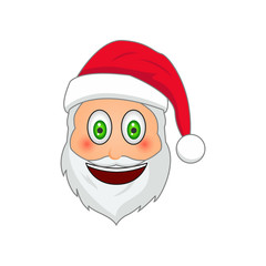 Emoji Santa Claus. Winter Holidays Emoticon. Santa Clause in happy emoji icon