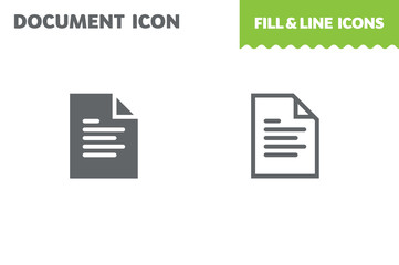 Document icon, vector. Fill and line. Flat design. Ui icon