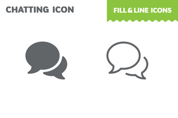 Chat icon, vector. Fill and line. Flat design. Ui icon