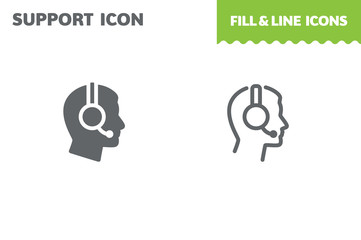 Support  icon, vector. Fill and line. Flat design. Ui icon