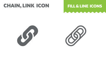 link icon, vector. Fill and line. Flat design. Ui icon