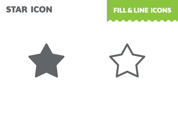 Star icon, vector. Fill and line. Flat design. Ui icon