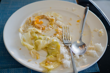  leftover food after party, dirty food