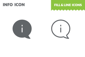 Info  icon, vector. Fill and line. Flat design. Ui icon