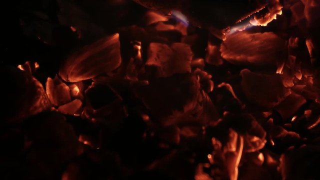 Hot Charcoal with a Little Flame