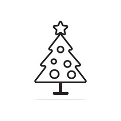 Christmas Tree icon. Vector concept illustration for design.