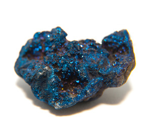 azurite malachite mineral on the white background