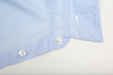 Blue shirt collar on white background