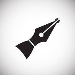 Ink pen on white background icon