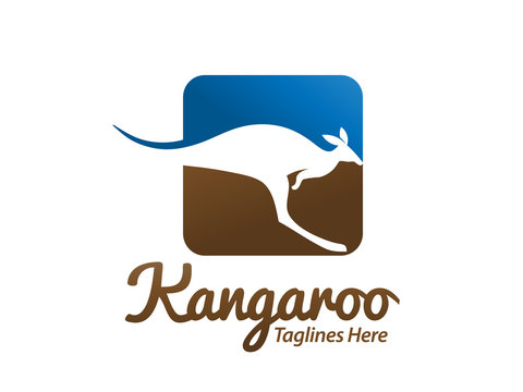 creative colorful Kangaroo logo design vector illustration template