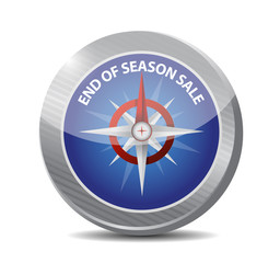 End of season sale, compass sign message illustration