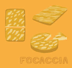 Bread Kind Focaccia Vector Illustration