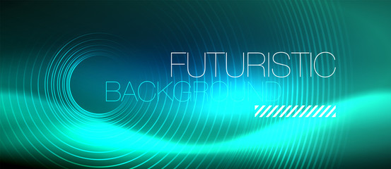 Obraz premium Neon glowing circles background