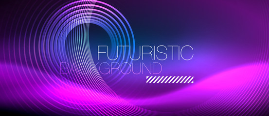 Neon glowing circles background