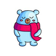 Christmas teddy bear color hand drawn character
