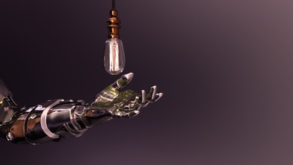 ロボット アンドロイド 手 電球 Robot Android Hand bulb