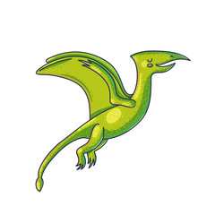 Flying dinosaur cartoon color character