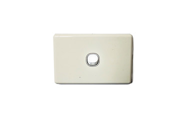 light switch, white on a white wall background