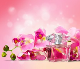 Women's perfume in  bottle isolated