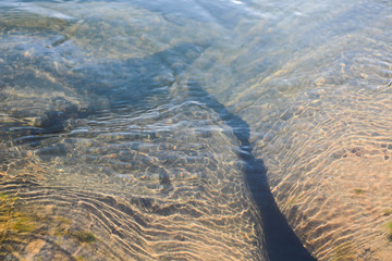 Abstract texture background from waters surface ripples with ripple pattern.