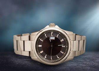 Men's mechanical watch on  background