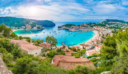 Keuken foto achterwand Mediterraans Europa Panoramisch uitzicht op Porte de Soller, Palma Mallorca, Spanje