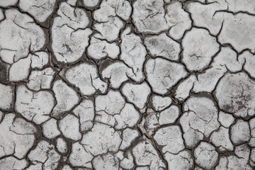 cracked earth on a mud volcano