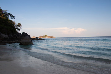 Fototapeta na wymiar beach with rocks and sky with