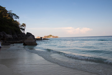 Fototapeta na wymiar beach with rocks and sky with