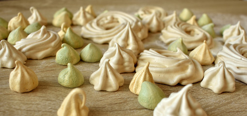 Homemade meringue, photo in focus.