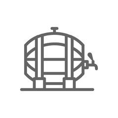 Simple beer or wine barrel line icon. Symbol and sign illustration design. Isolated on white background