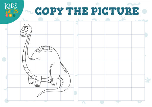 Copy picture vector illustration. Educational game for preschool kids.