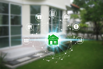 property investment icons over the Network connection