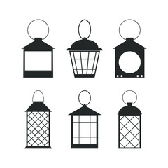 Lanterns icons. Set of Lanterns on white background. Vector illustration.