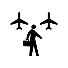 connecting flight , transit, transfer  icon / public information symbol