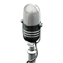 3D illustration of Retro Microphone isolated on white background