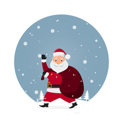 cute santa claus characters in different emotions.