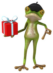 Fototapeta premium Fun french frog - 3D Illustration