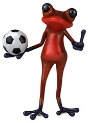 Fun red frog - 3D Illustration